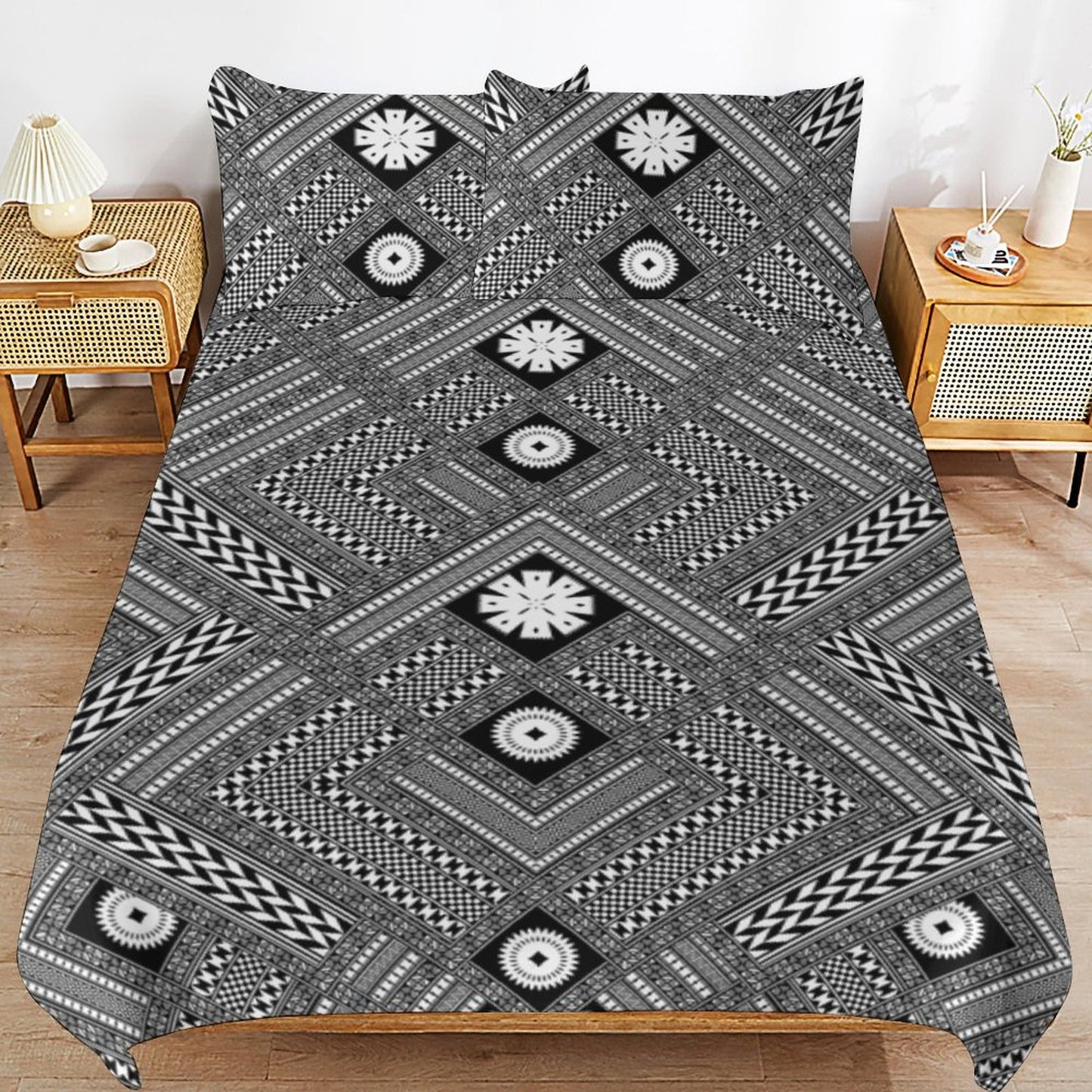 Fiji Masi 3-Piece Bedding Set-90"x90"/ 229x229cm (Dual-sided Printing) 24
