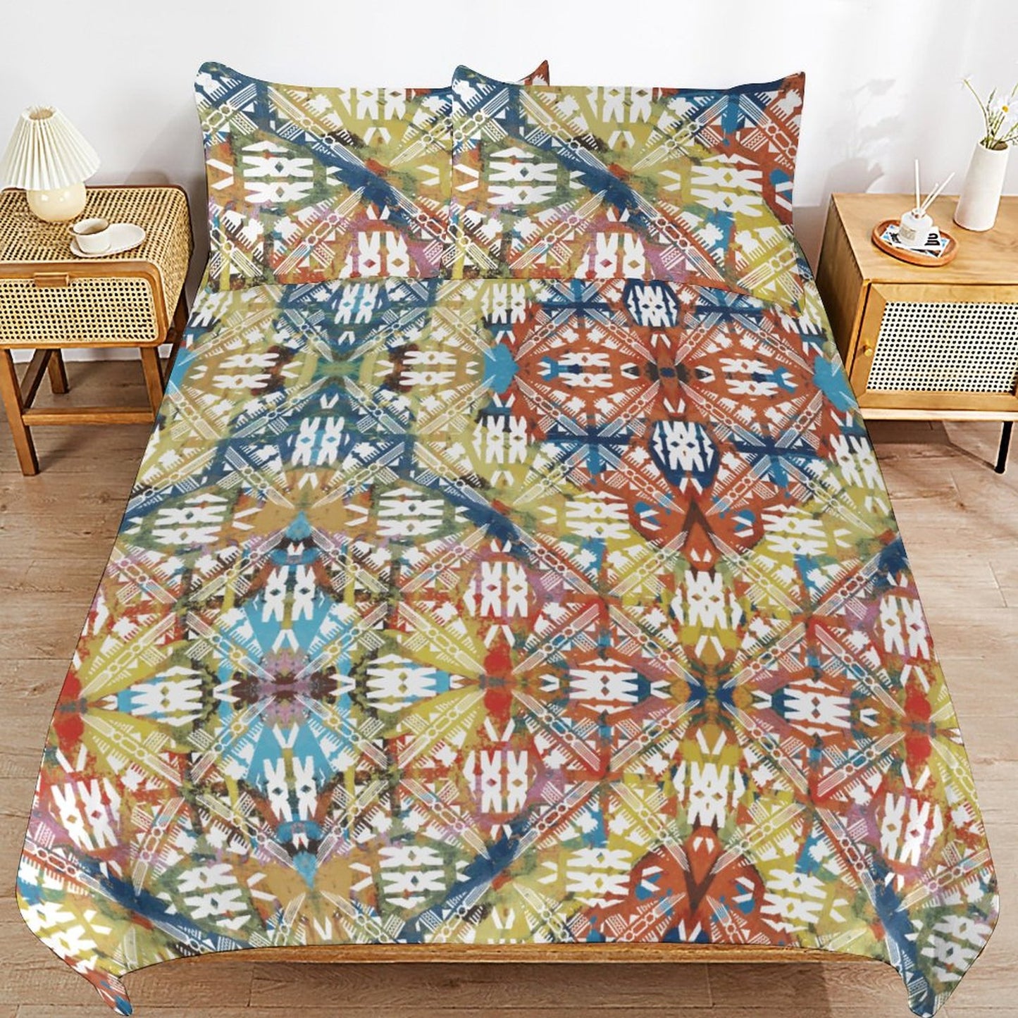 Fiji Masi 3-Piece Bedding Set-90"x90"/ 229x229cm (Dual-sided Printing) 13