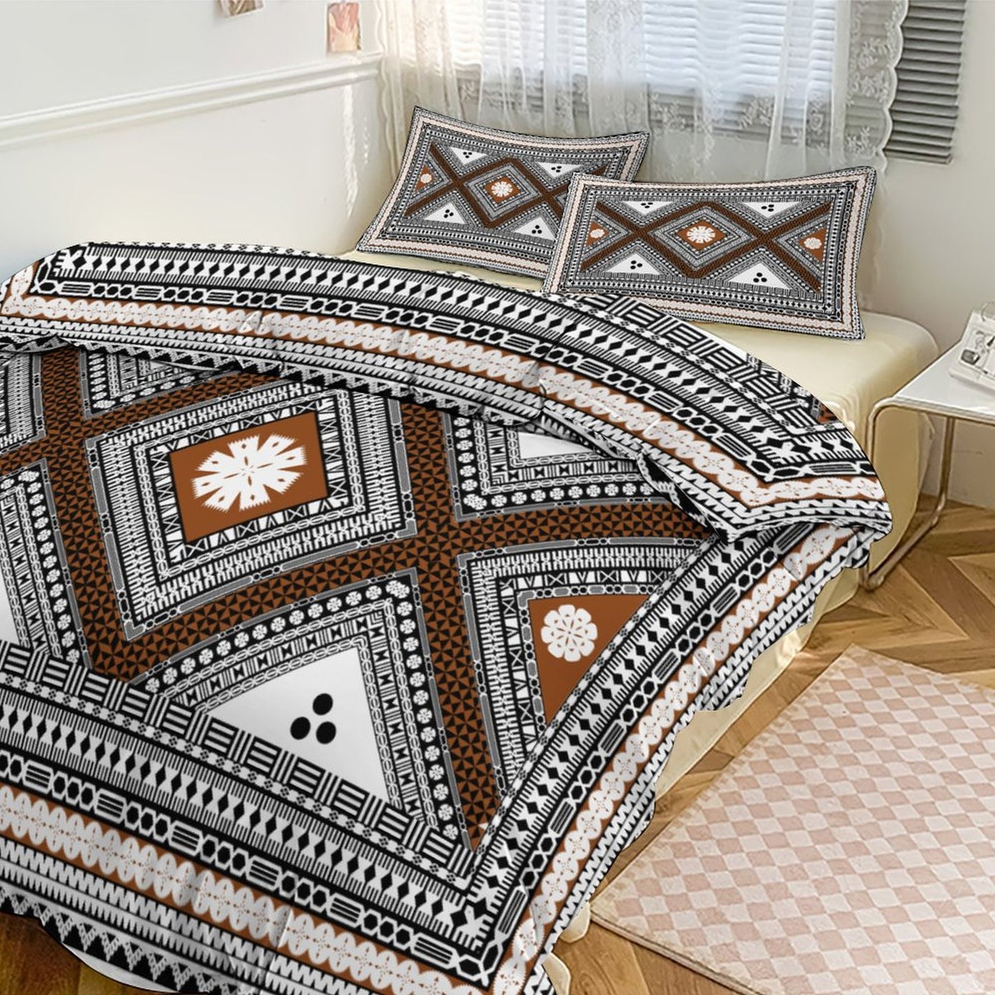 Fiji Masi 3-Piece Bedding Set-90"x90"/ 229x229cm (Dual-sided Printing) 4
