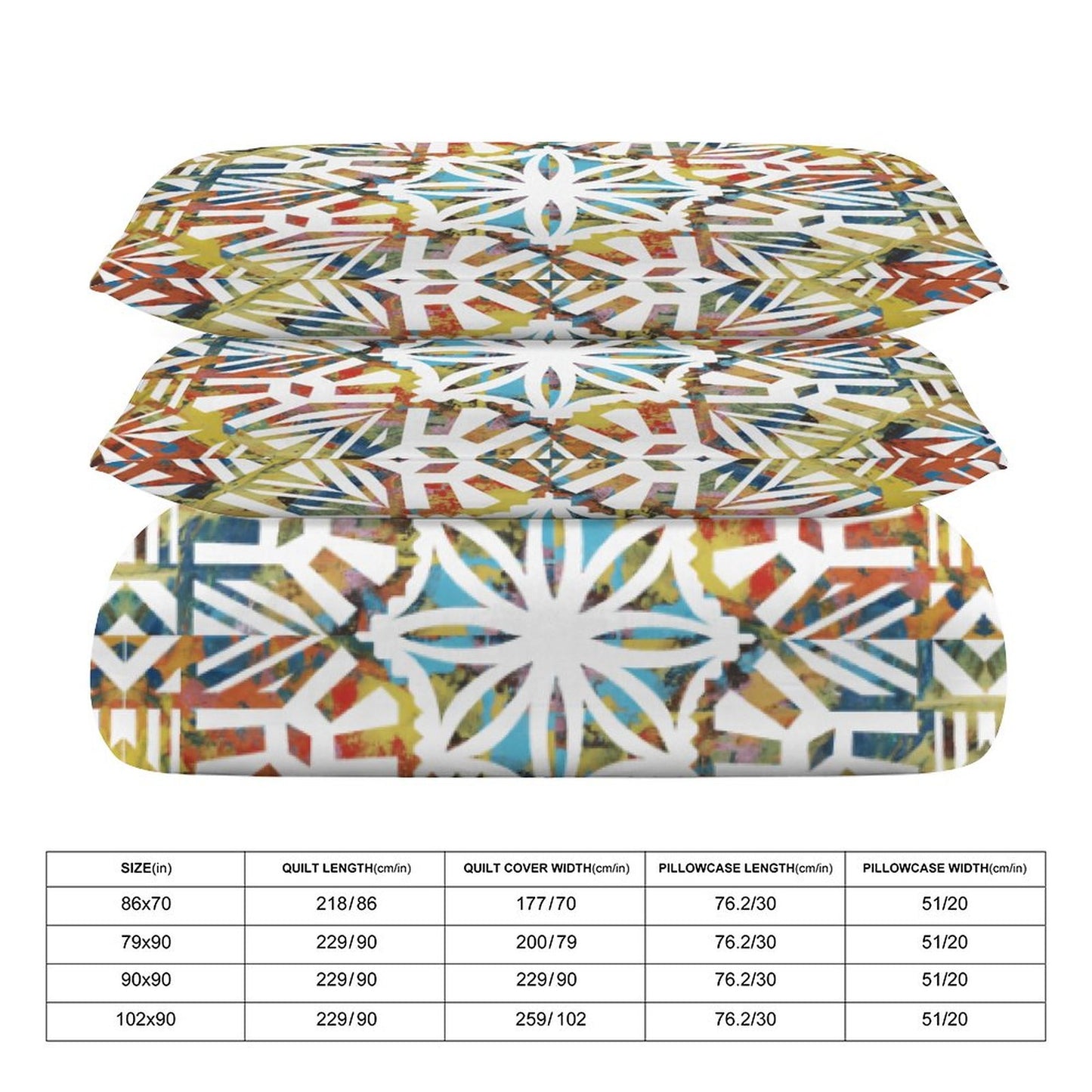 Fiji Masi 3-Piece Bedding Set-90"x90"/ 229x229cm (Dual-sided Printing) 14