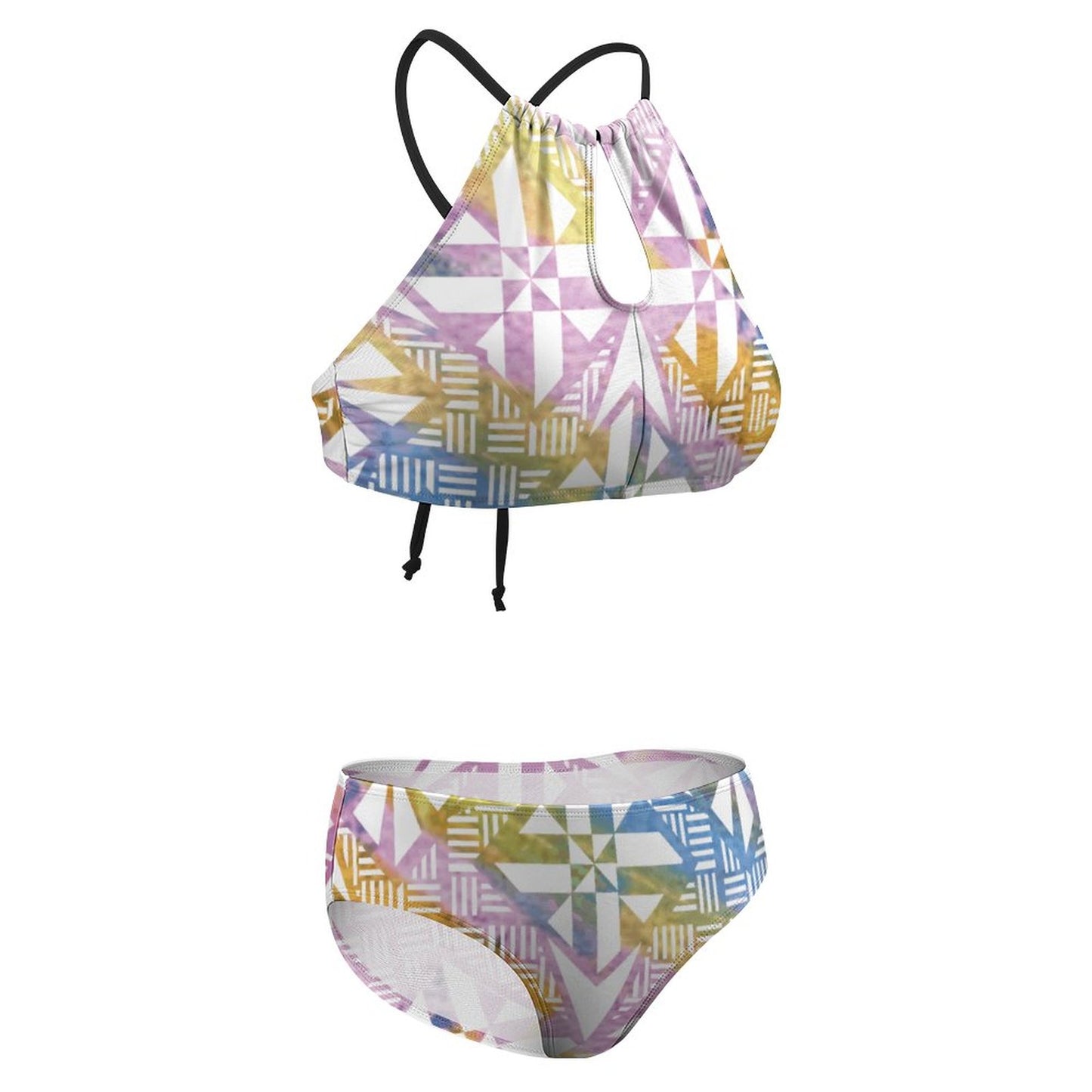 Fiji Masi Women's Two piece Swimsuit with High Neck Halter Top 2
