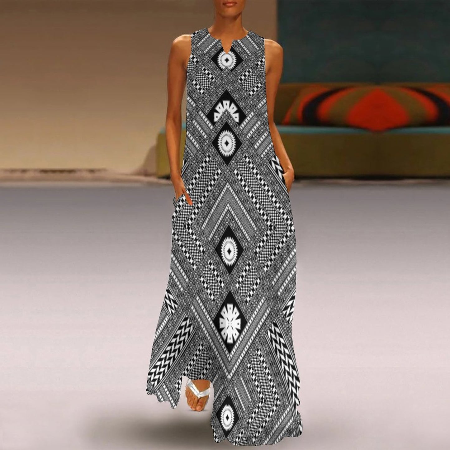 Fiji Masi Sleeveless Ankle-length Dress 3
