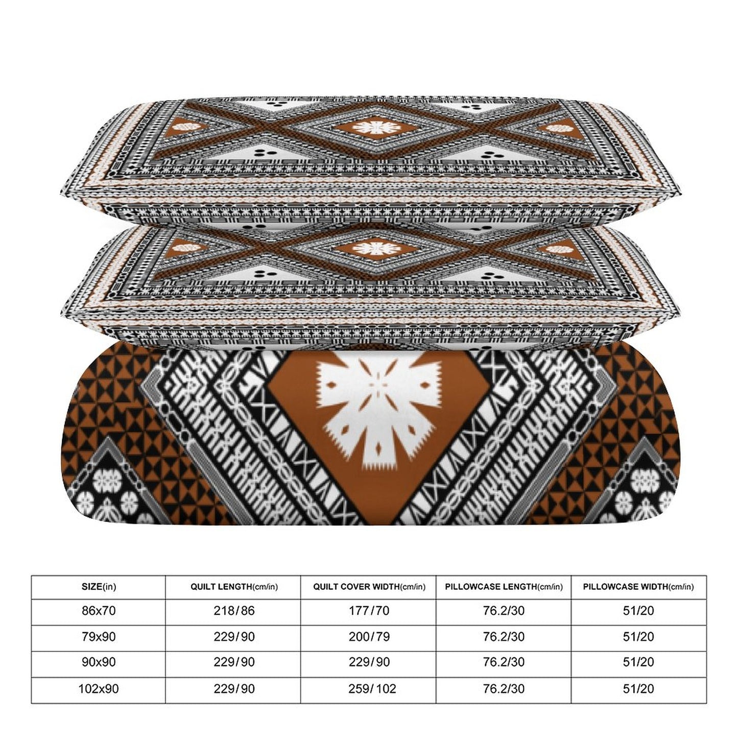 Fiji Masi 3-Piece Bedding Set-90"x90"/ 229x229cm (Dual-sided Printing) 4
