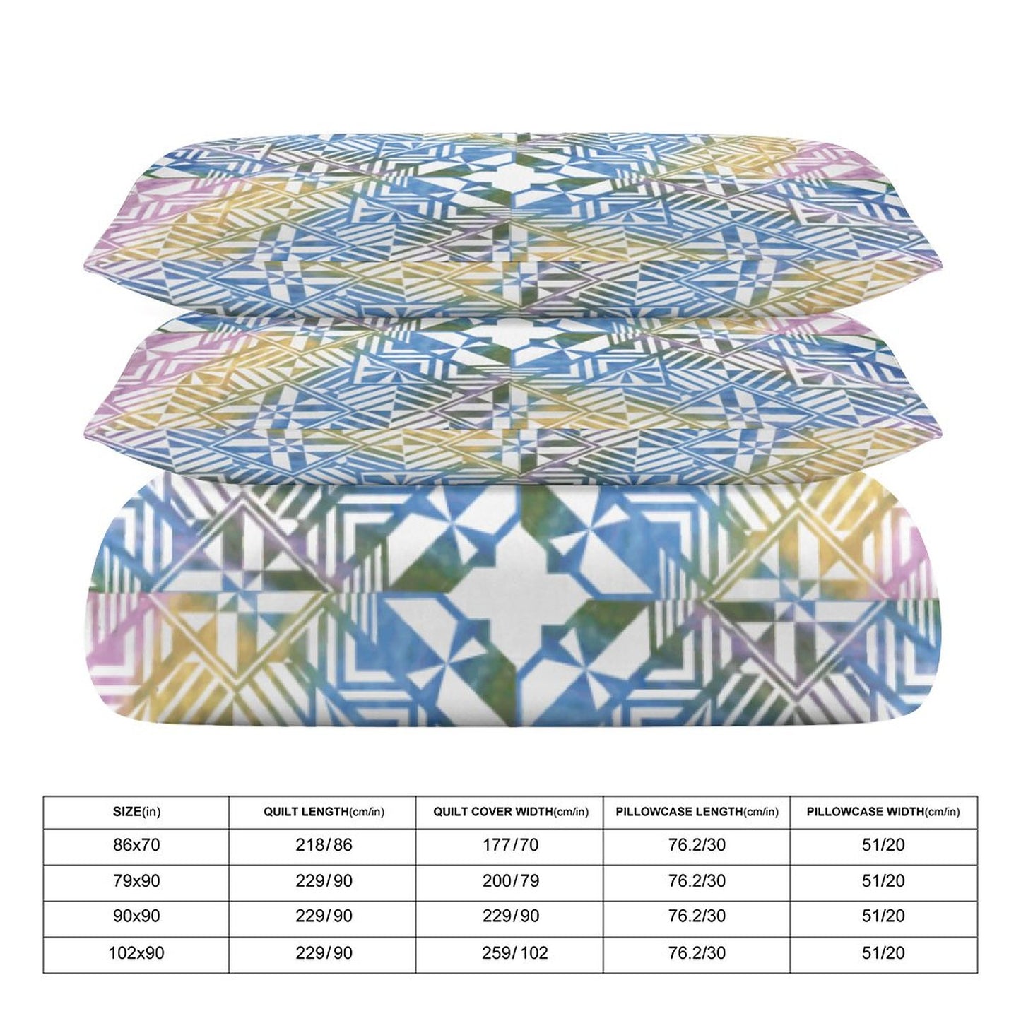 Fiji Masi 3-Piece Bedding Set-90"x90"/ 229x229cm (Dual-sided Printing) 16