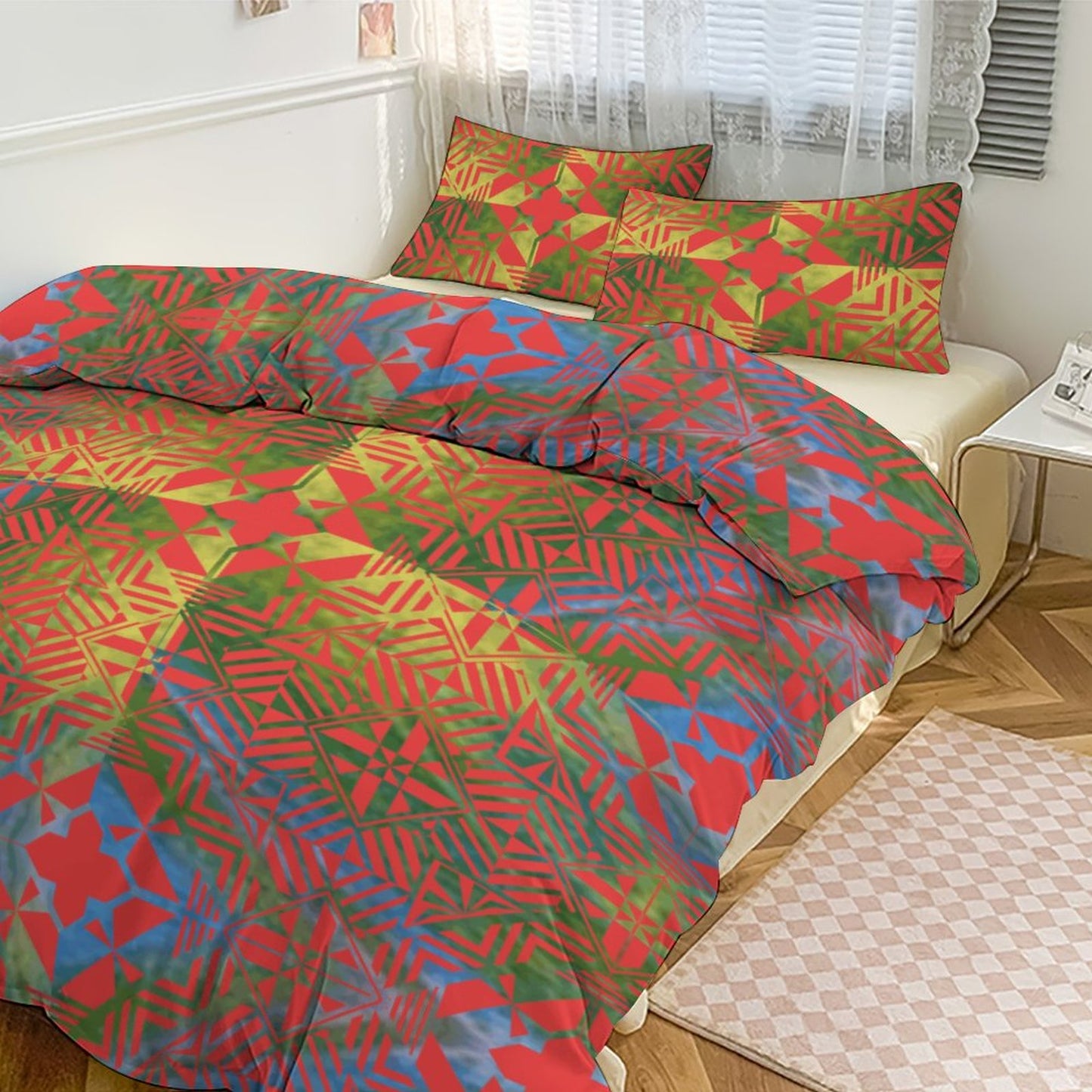 Fiji Masi 3-Piece Bedding Set-90"x90"/ 229x229cm (Dual-sided Printing) 21