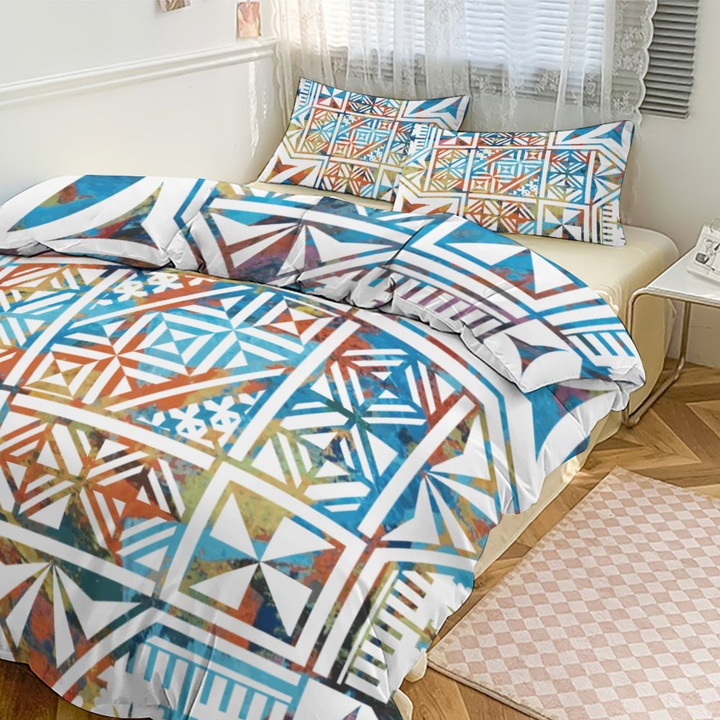 Fiji Masi 3-Piece Bedding Set-90"x90"/ 229x229cm (Dual-sided Printing) 12