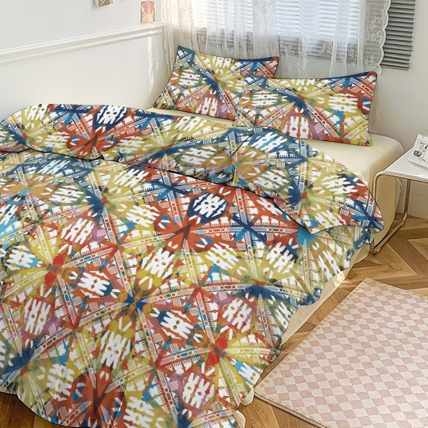 Fiji Masi 3-Piece Bedding Set-90"x90"/ 229x229cm (Dual-sided Printing) 13