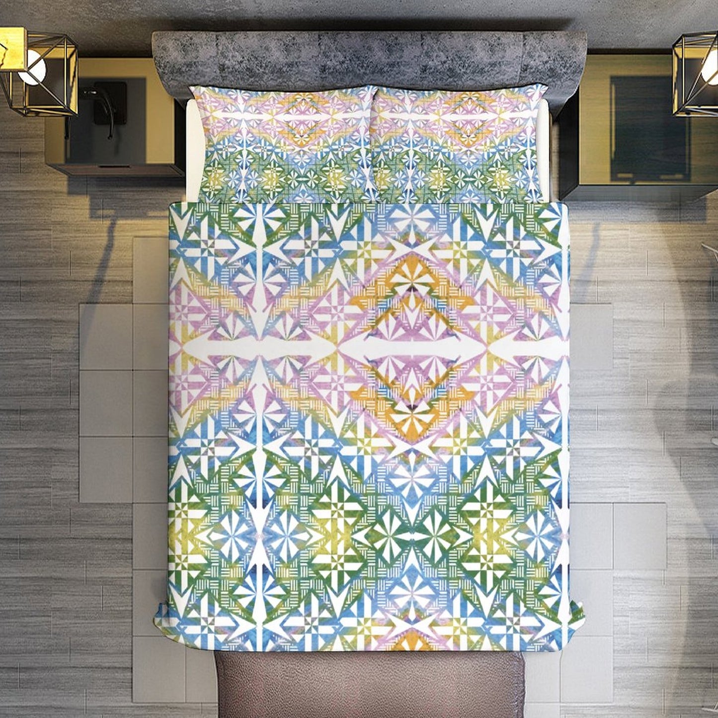 Fiji Masi 3-Piece Bedding Set-90"x90"/ 229x229cm (Dual-sided Printing) 17