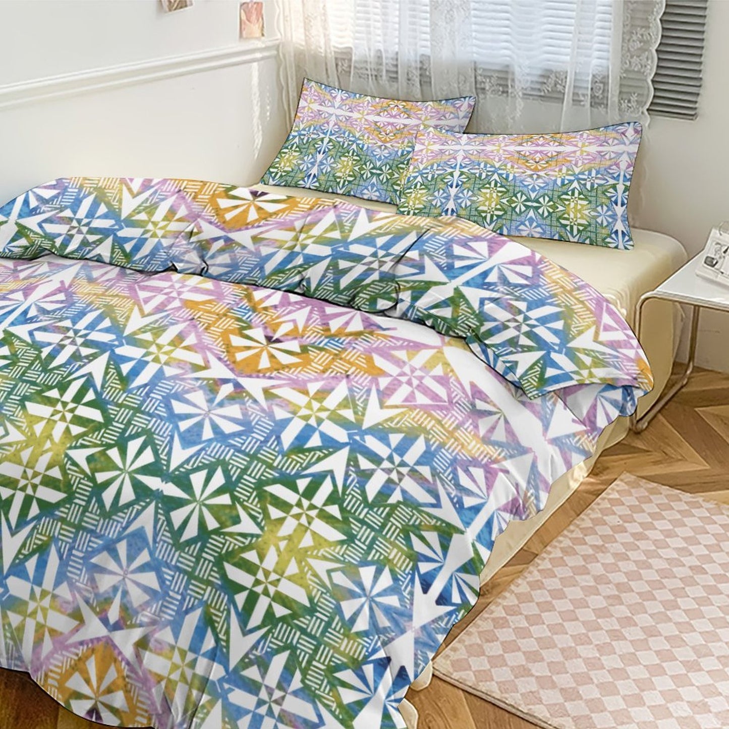 Fiji Masi 3-Piece Bedding Set-90"x90"/ 229x229cm (Dual-sided Printing) 17