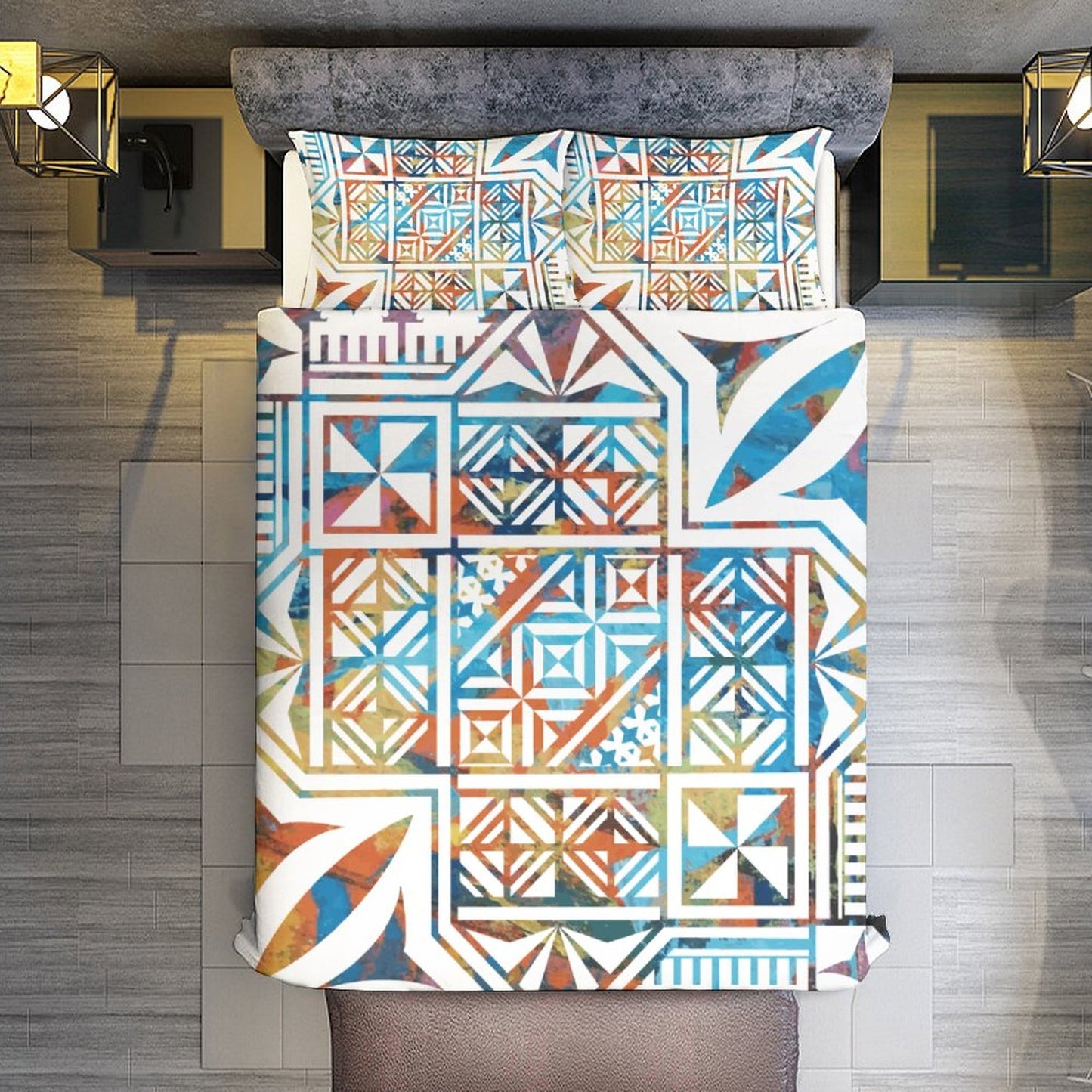 Fiji Masi 3-Piece Bedding Set-90"x90"/ 229x229cm (Dual-sided Printing) 12