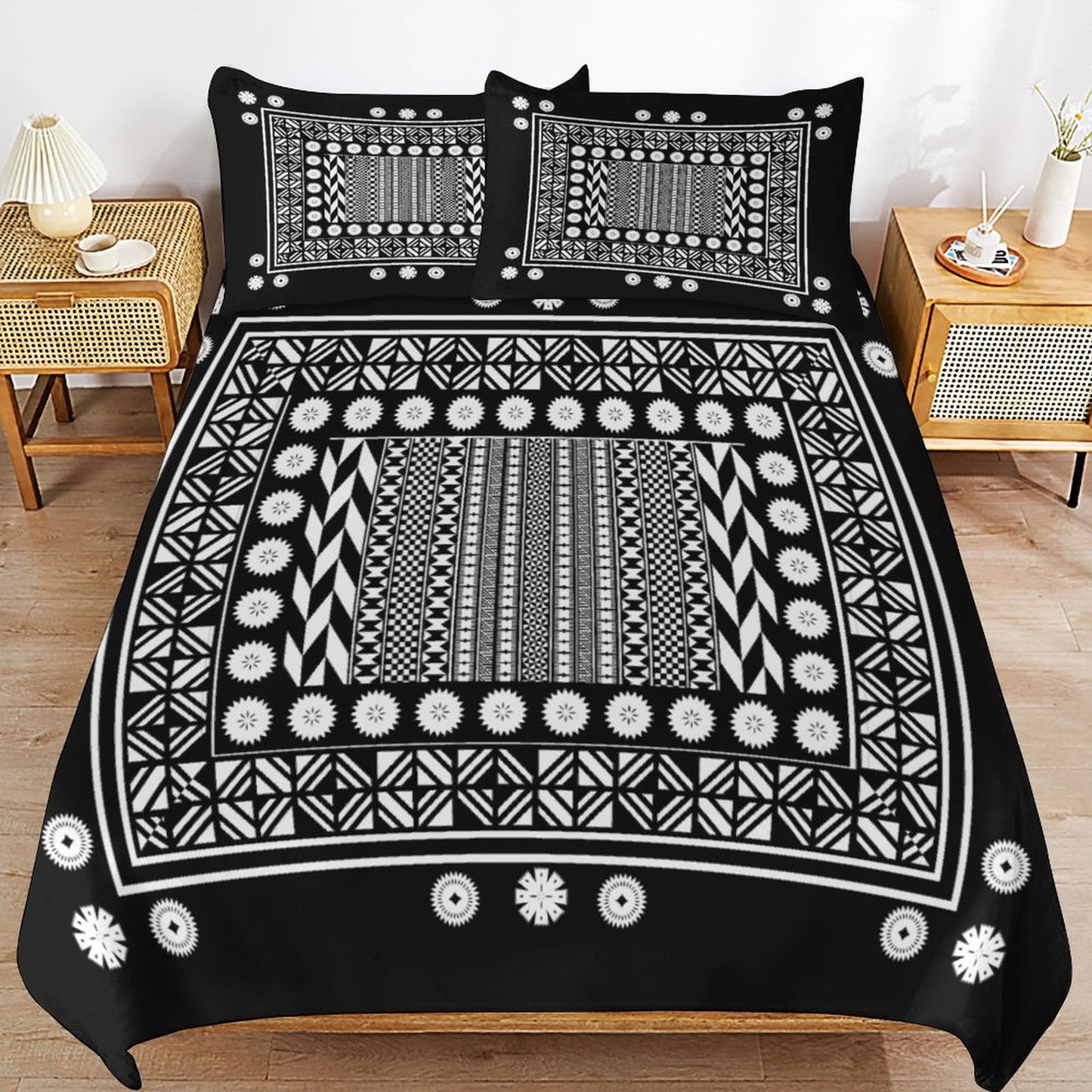Fiji Masi 3-Piece Bedding Set-90"x90"/ 229x229cm (Dual-sided Printing) 1