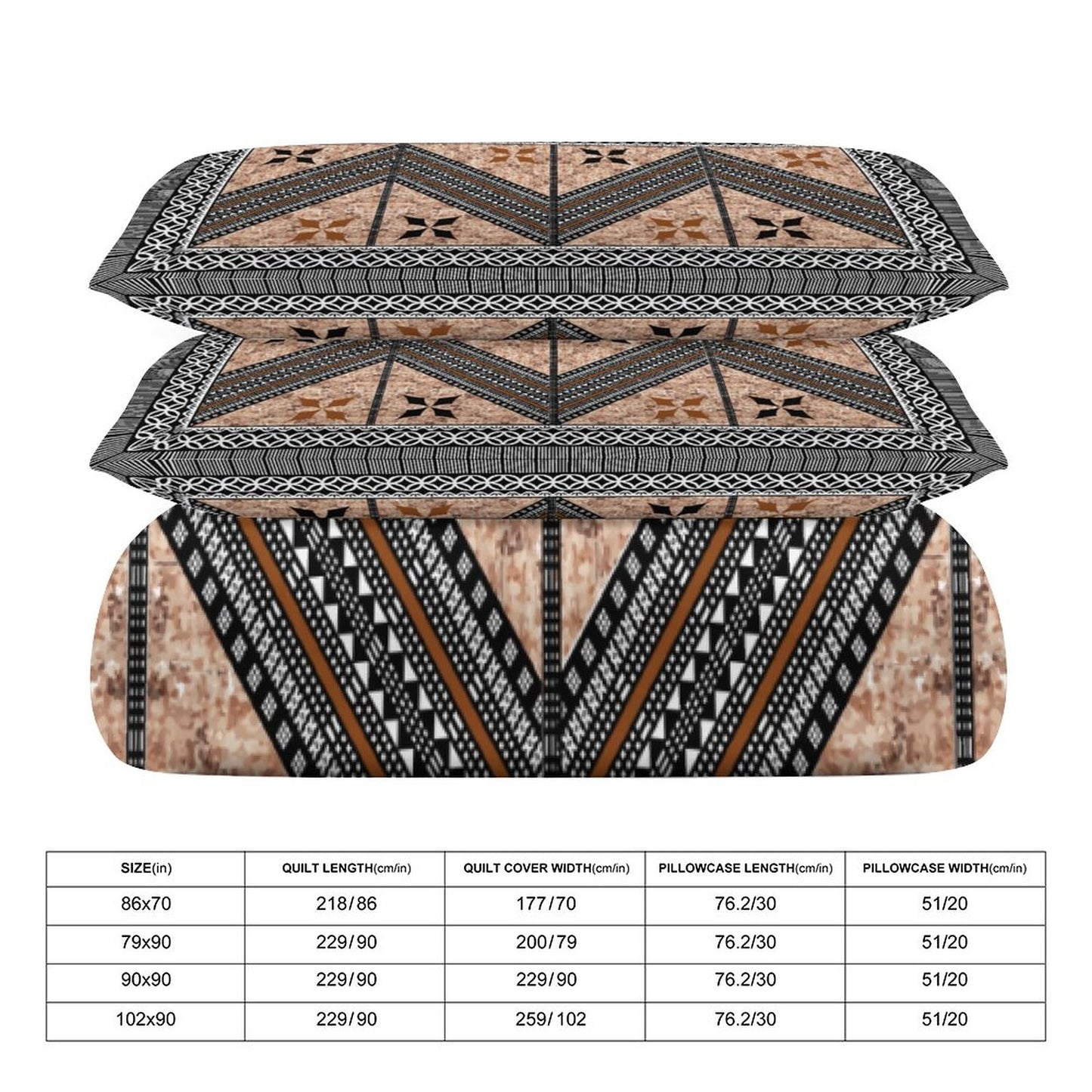 Fiji Masi 3-Piece Bedding Set-90"x90"/ 229x229cm (Dual-sided Printing) 9
