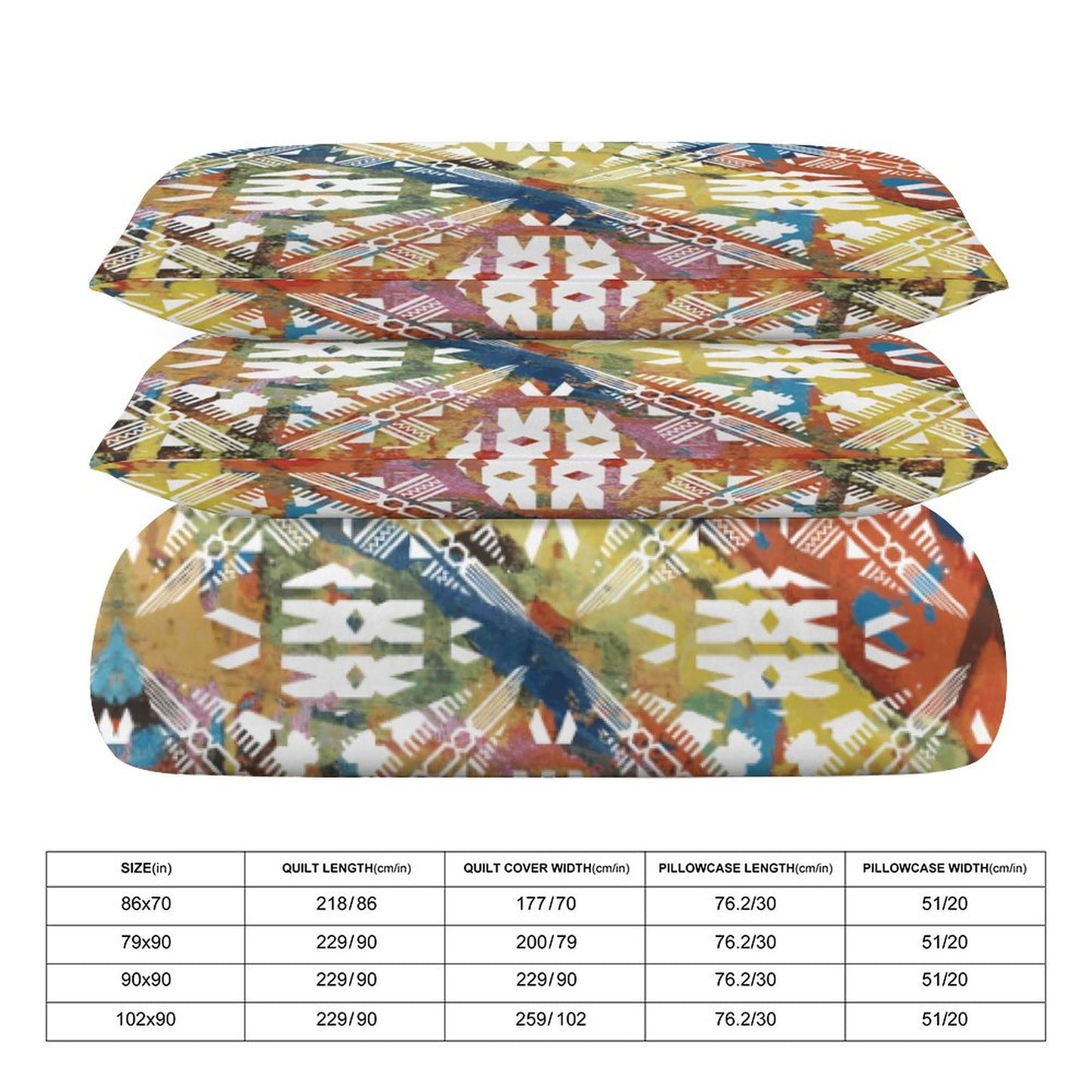 Fiji Masi 3-Piece Bedding Set-90"x90"/ 229x229cm (Dual-sided Printing) 13