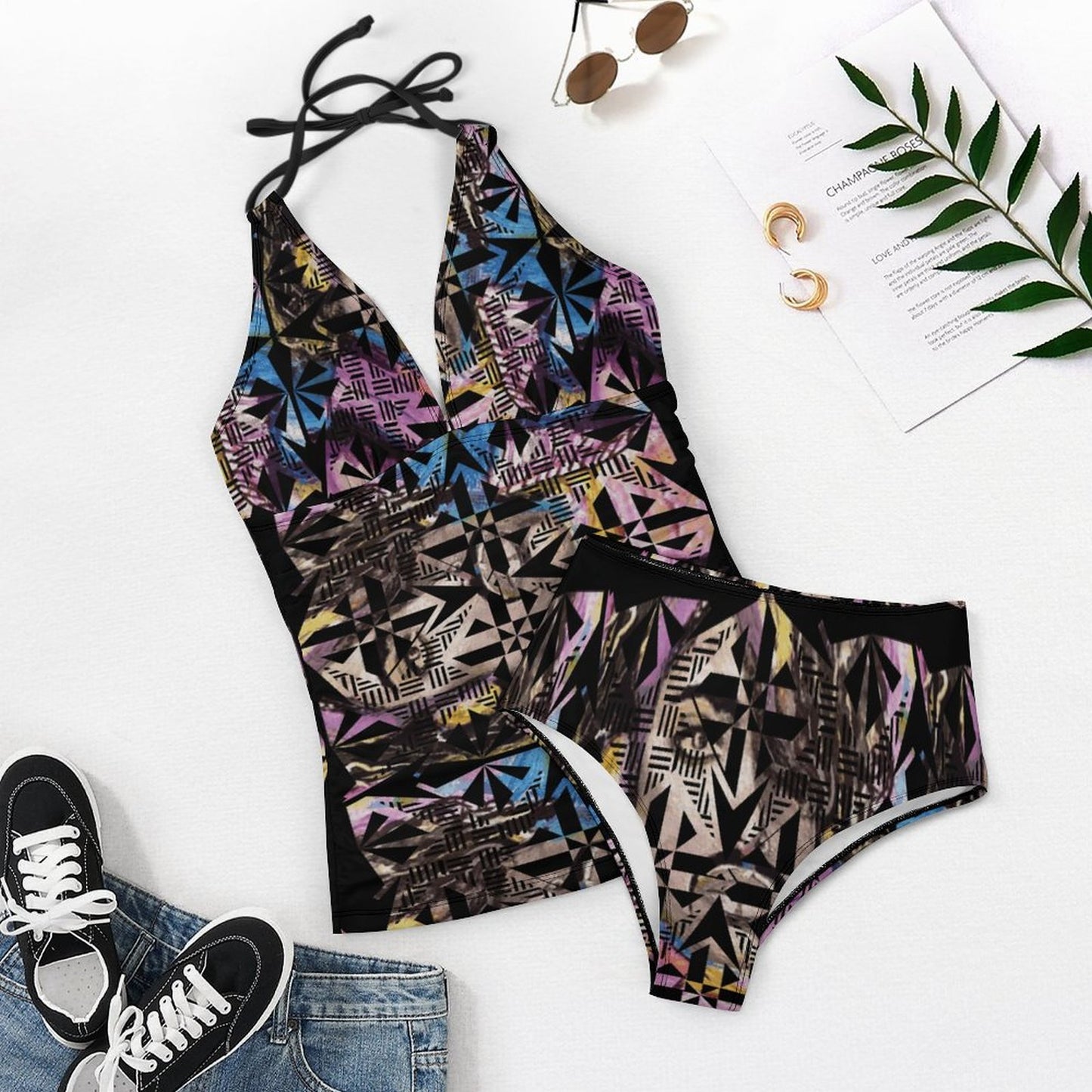 Fiji Masi 2-Piece Women's Halter Tankini 1
