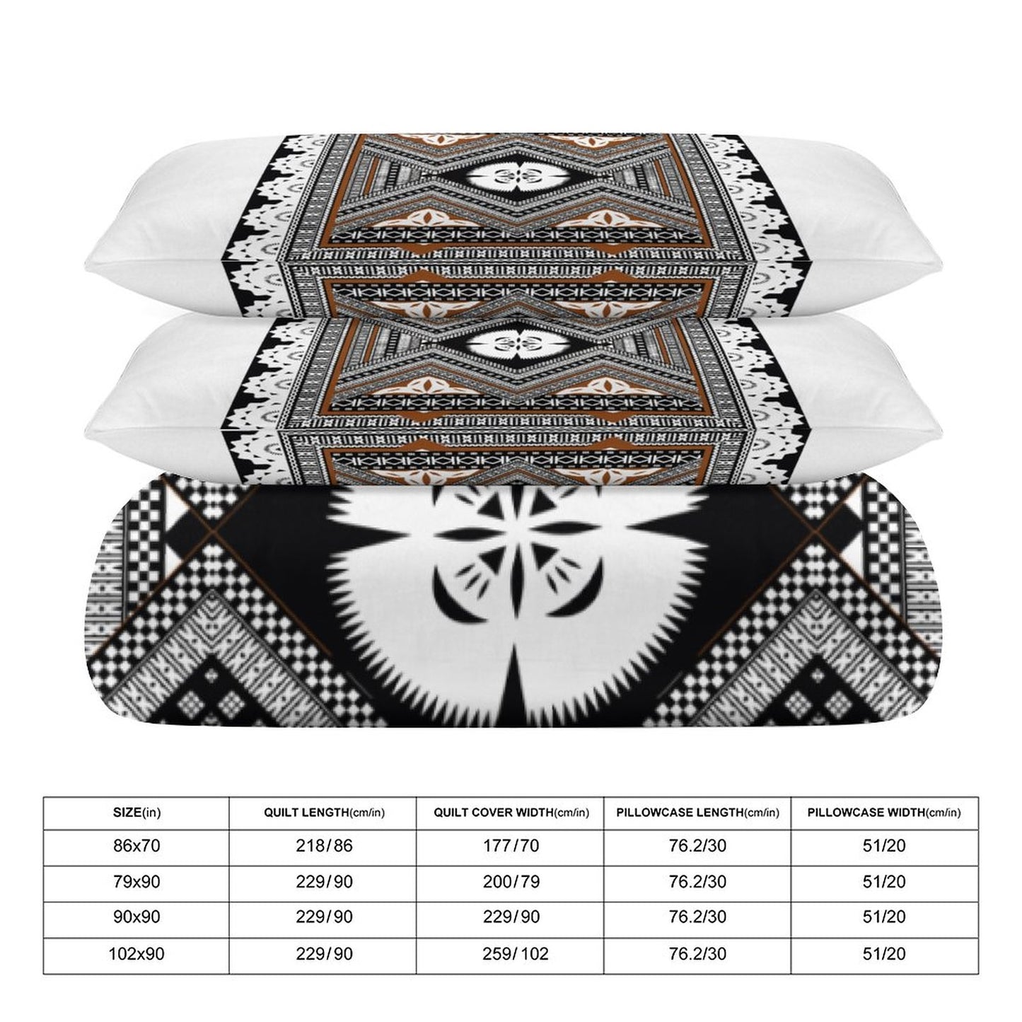 Fiji Masi 3-Piece Bedding Set-90"x90"/ 229x229cm (Dual-sided Printing) 10