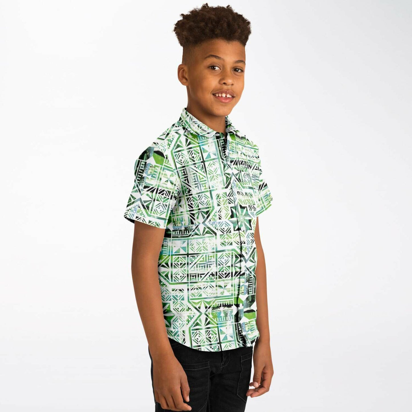 Fiji Masi Kids/Youth Short Sleeve Button Down Shirt- 7