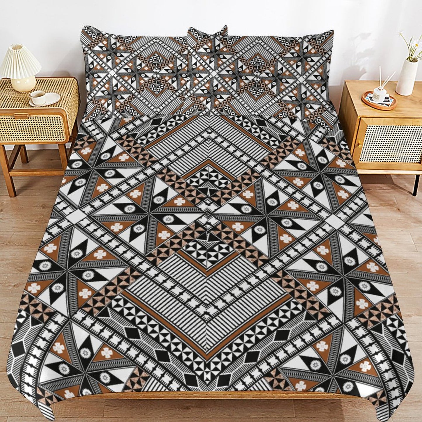Fiji Masi 3-Piece Bedding Set-90"x90"/ 229x229cm (Dual-sided Printing) 2