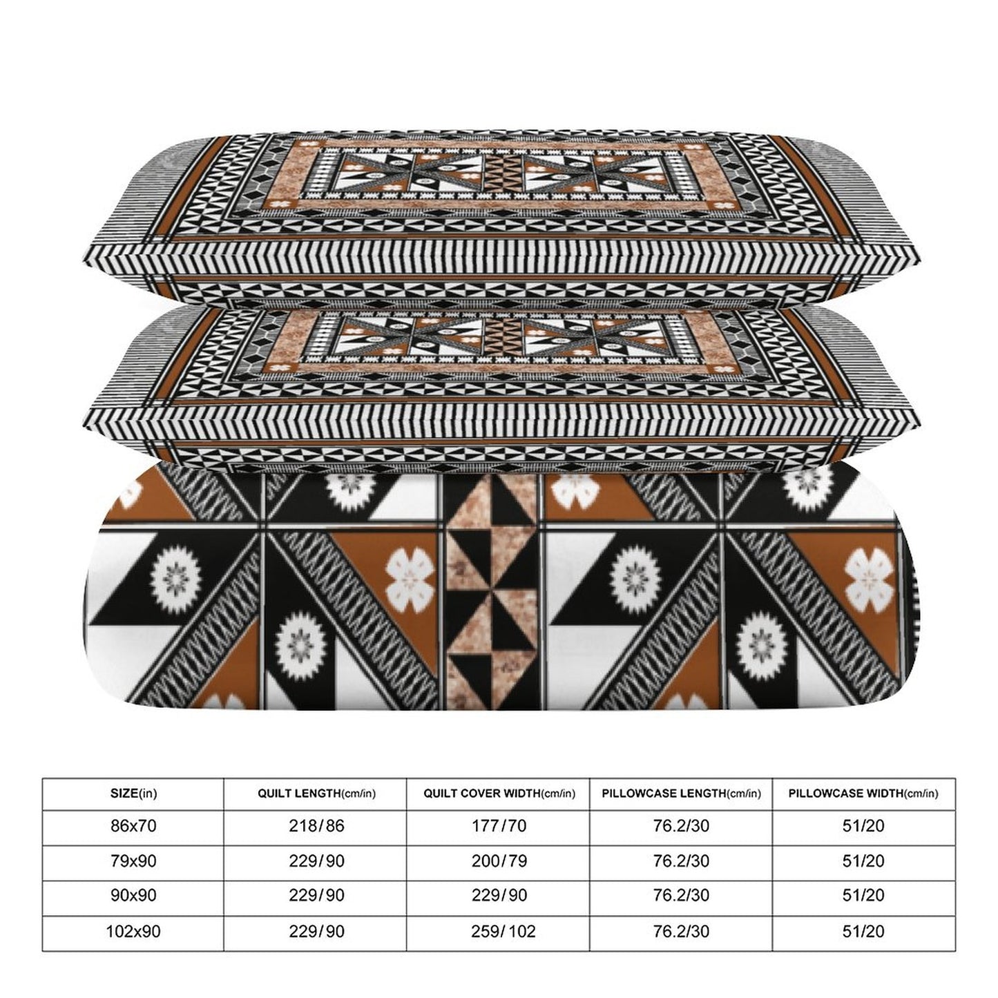 Fiji Masi 3-Piece Bedding Set-90"x90"/ 229x229cm (Dual-sided Printing) 6