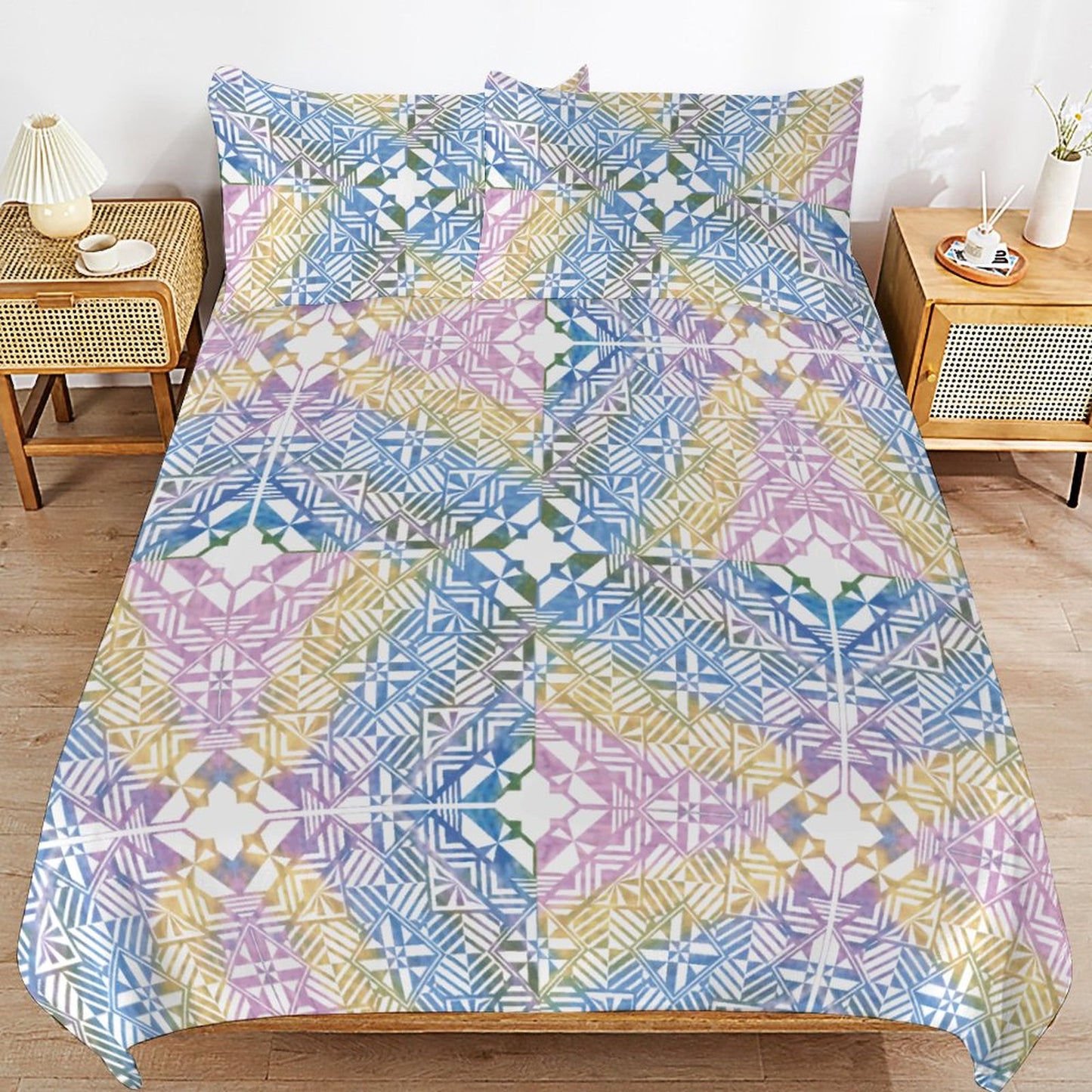 Fiji Masi 3-Piece Bedding Set-90"x90"/ 229x229cm (Dual-sided Printing) 16