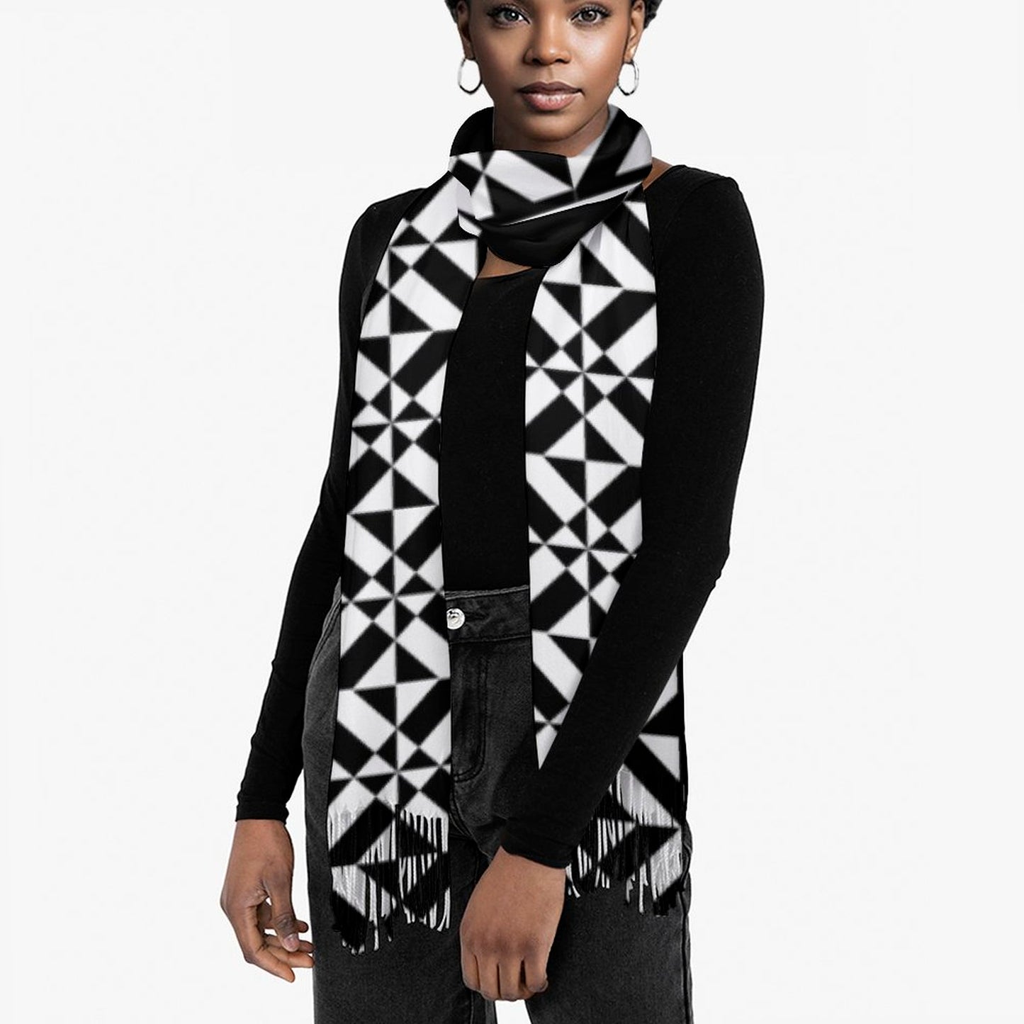 Fiji Masi Cashmere-like Tassel Scarf 1