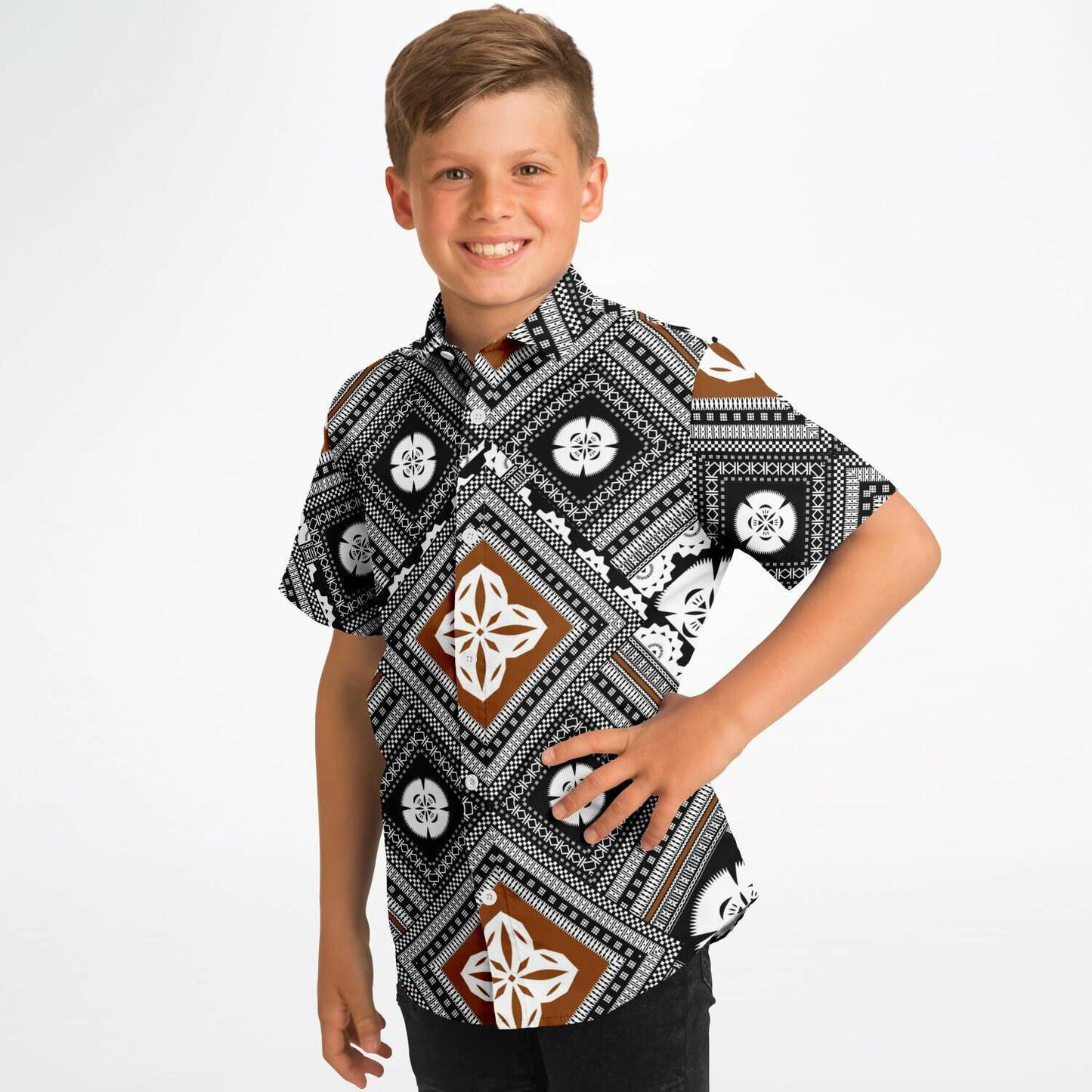 Fiji Masi Kids/Youth Short Sleeve Button Down Shirt 2
