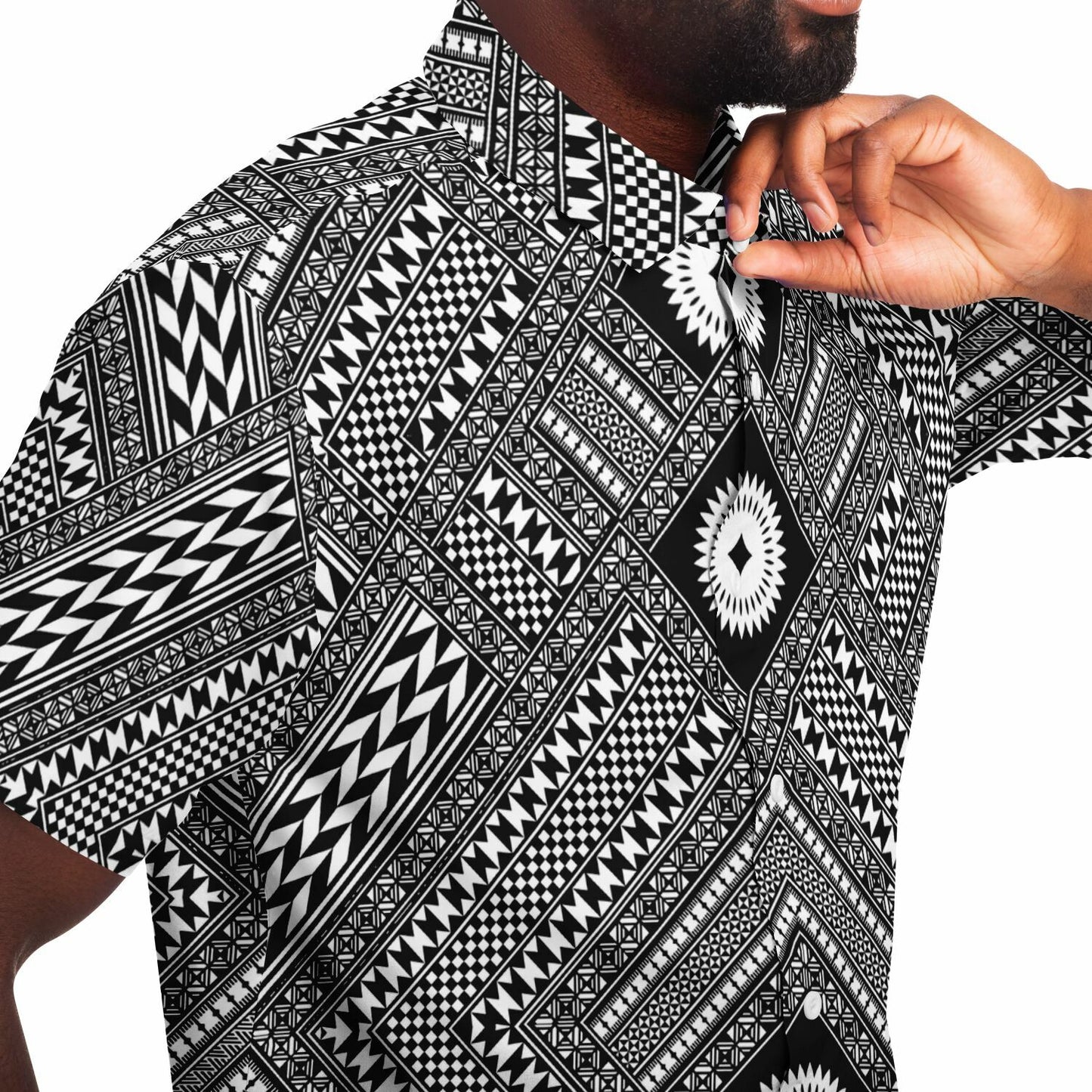 Fiji Masi Short Sleeve Button Down Shirt - 2