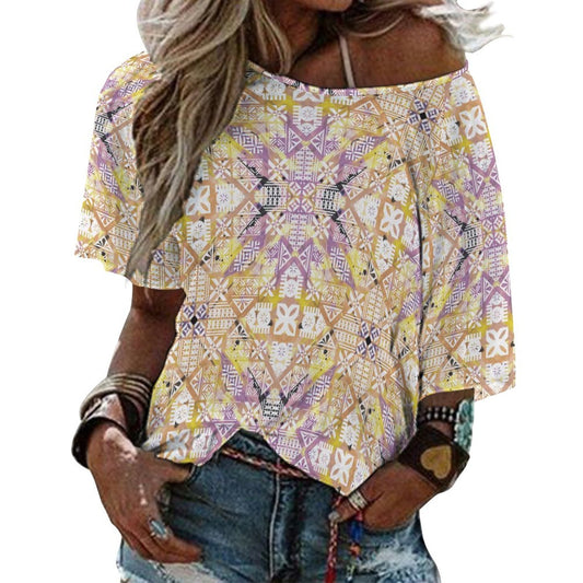 Fiji Masi  Off the Shoulder Half-Sleeve T-shirt 1