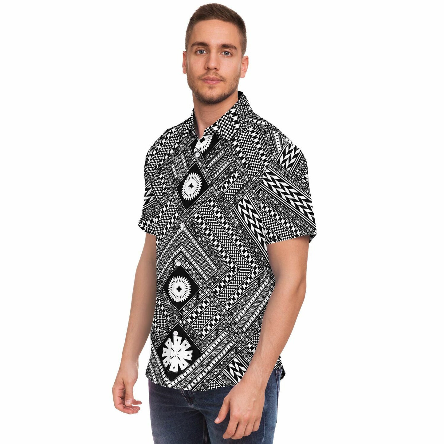 Fiji Masi Short Sleeve Button Down Shirt - 2