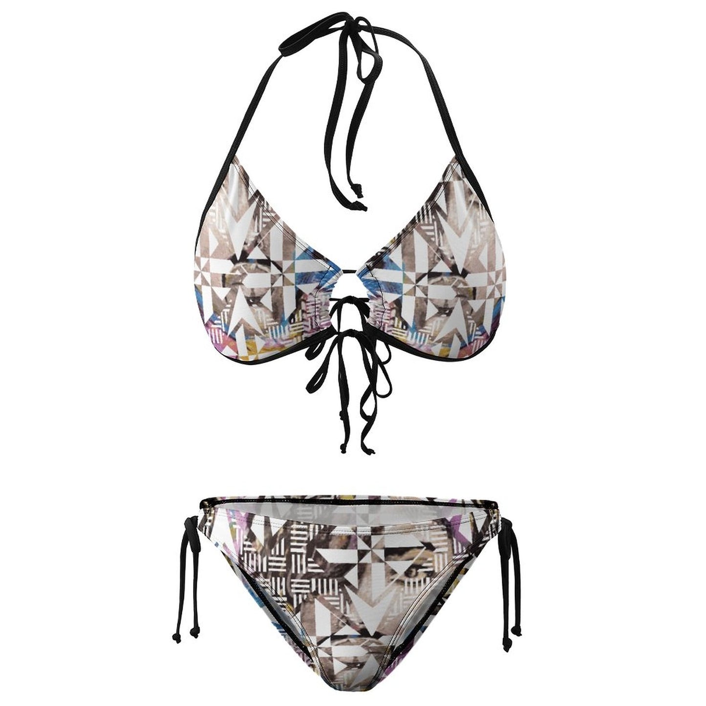 Fiji Masi Plus Size Halter Tie Front Bikini Set 3
