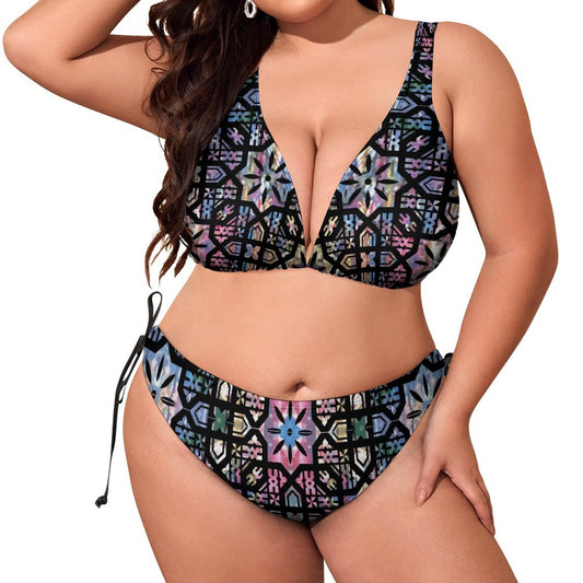 Fiji Masi Plus Size Women‘s Halter Bikini Set 2