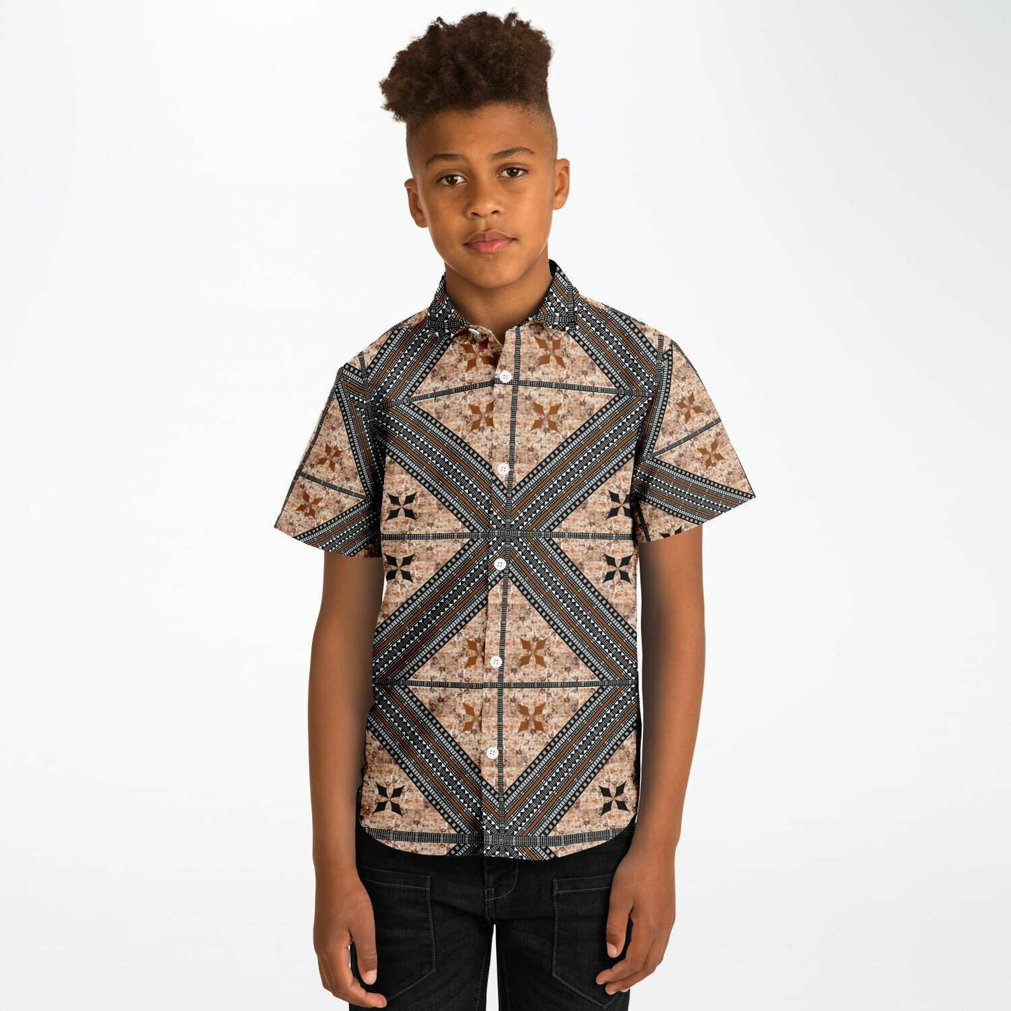 Fiji Masi Kids/Youth Short Sleeve Button Down Shirt 1