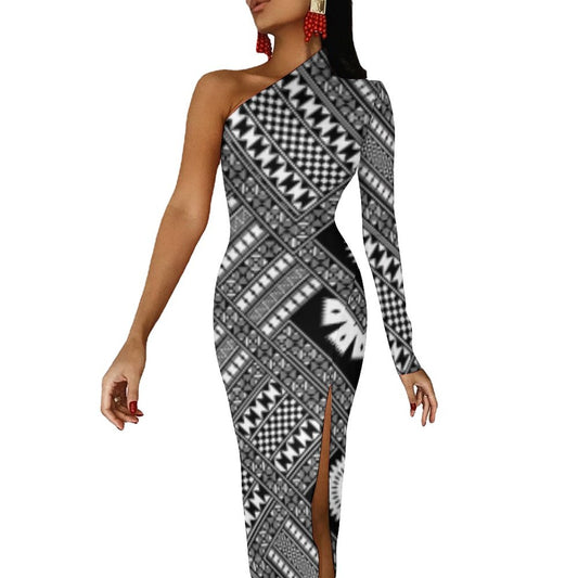 Fiji Masi One Shoulder Split Dress 2