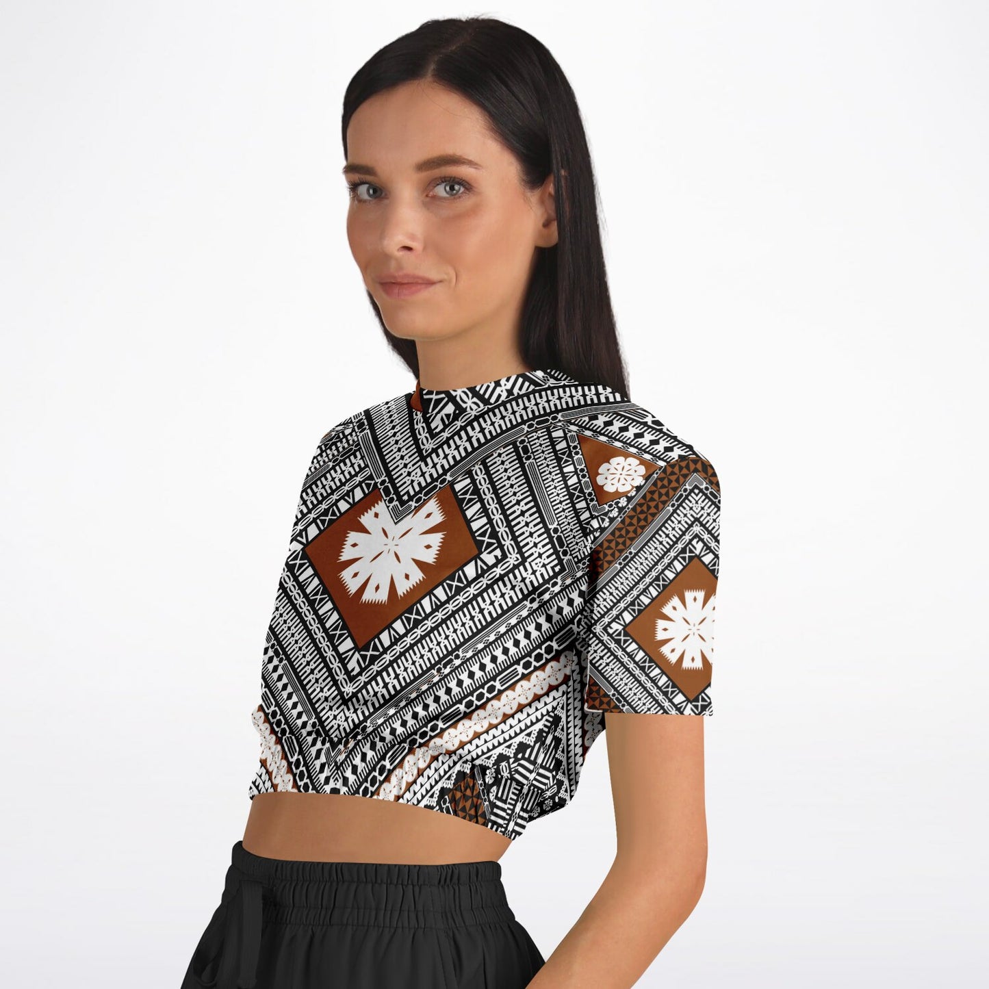 Fiji Masi  Short Sleeve Crop Top 1
