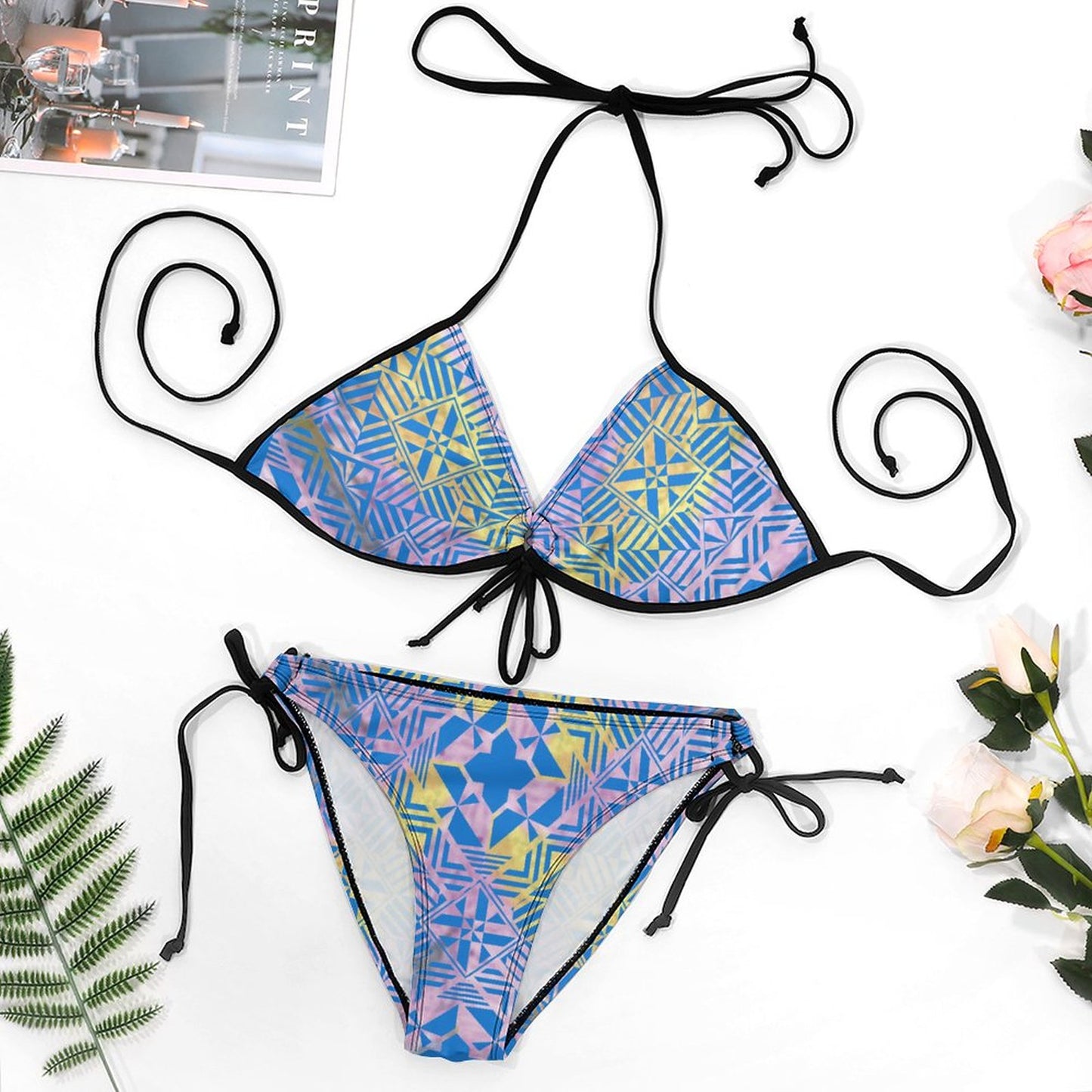 Fiji Masi Plus Size Halter Tie Front Bikini Set 2