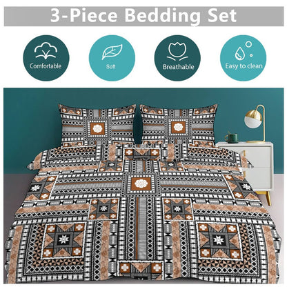 Fiji Masi 3-Piece Bedding Set-90"x90"/ 229x229cm (Dual-sided Printing) 19