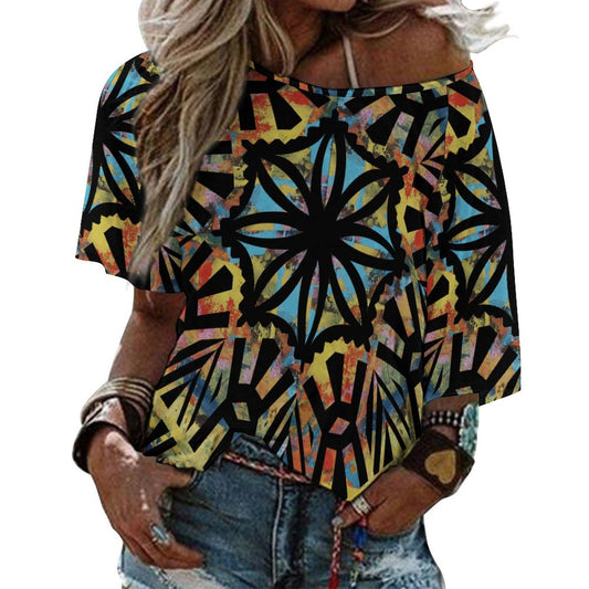 Fiji Masi  Off the Shoulder Half-Sleeve T-shirt 4