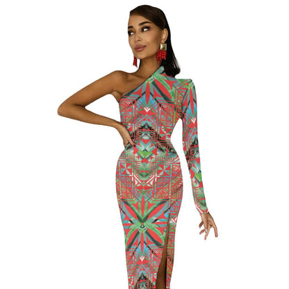 Fiji Masi One Shoulder Split Dress 4