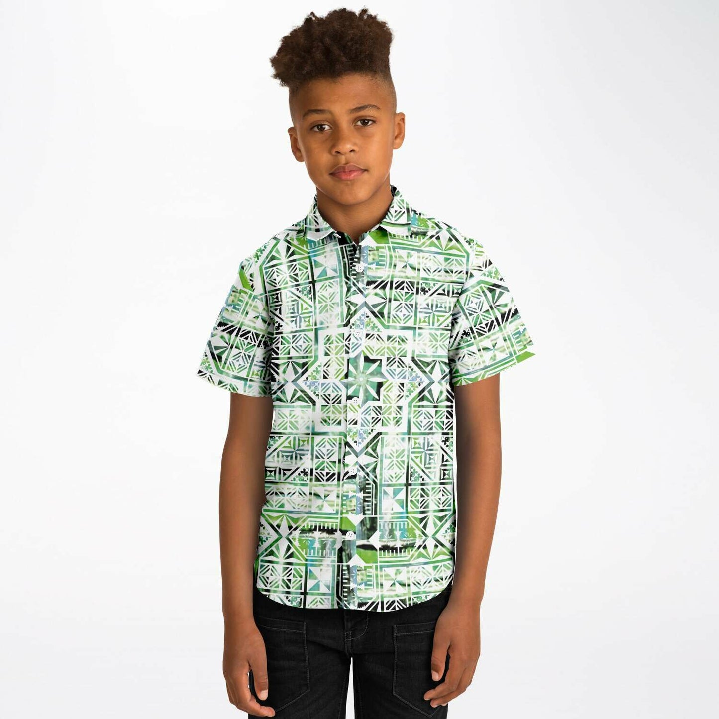 Fiji Masi Kids/Youth Short Sleeve Button Down Shirt- 7