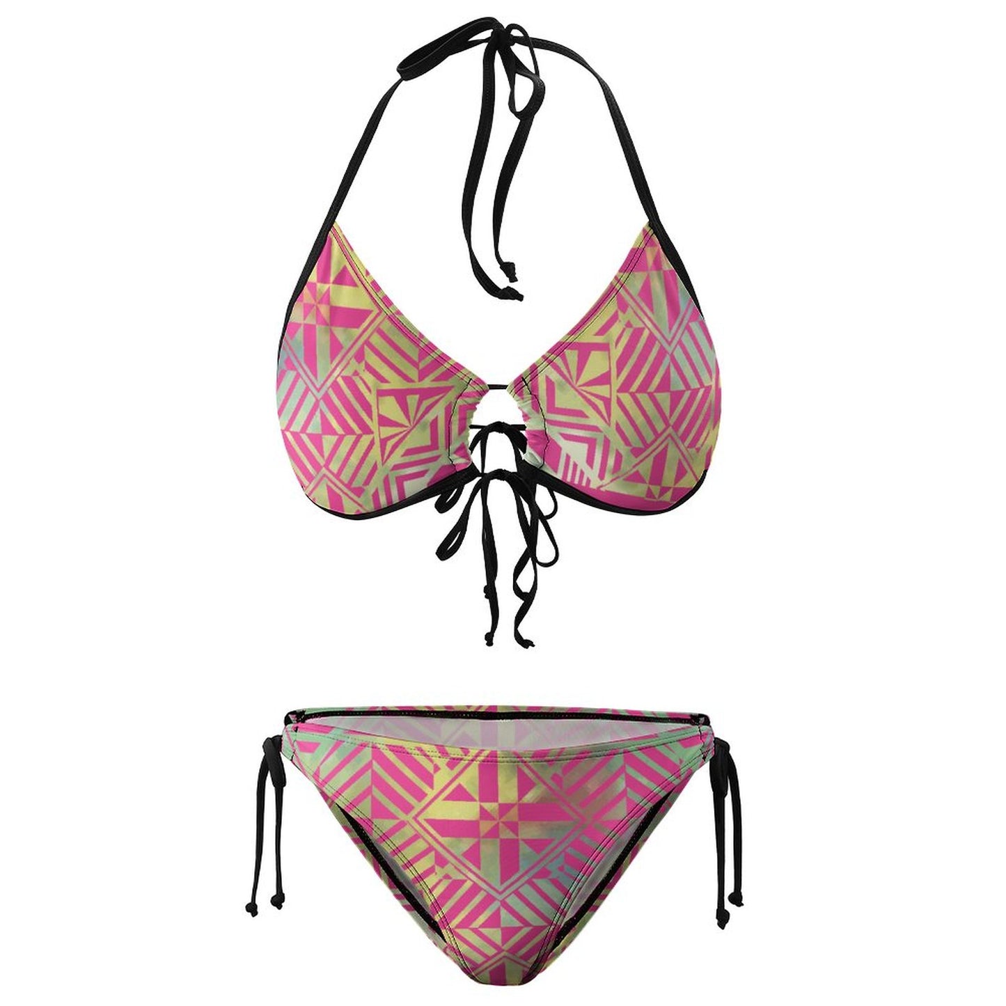 Fiji Masi Plus Size Halter Tie Front Bikini Set 1