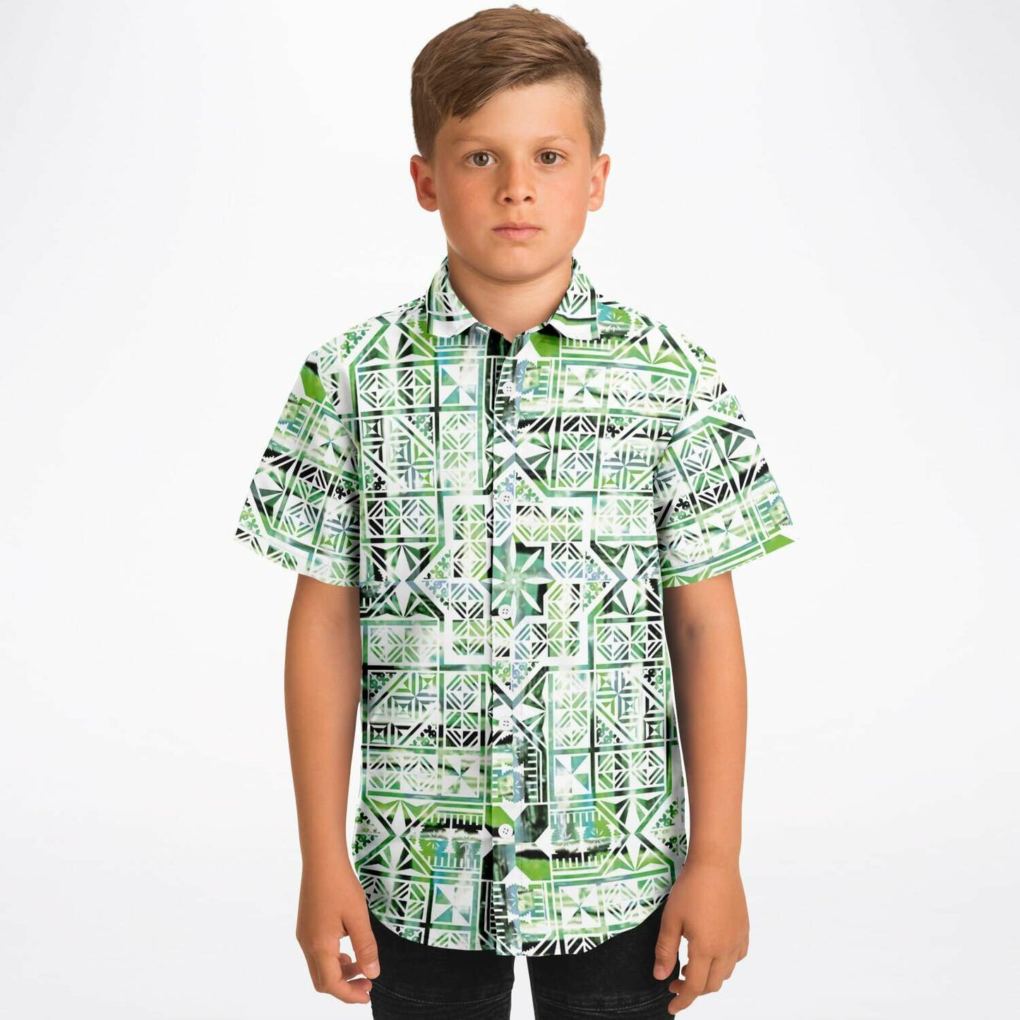 Fiji Masi Kids/Youth Short Sleeve Button Down Shirt- 7