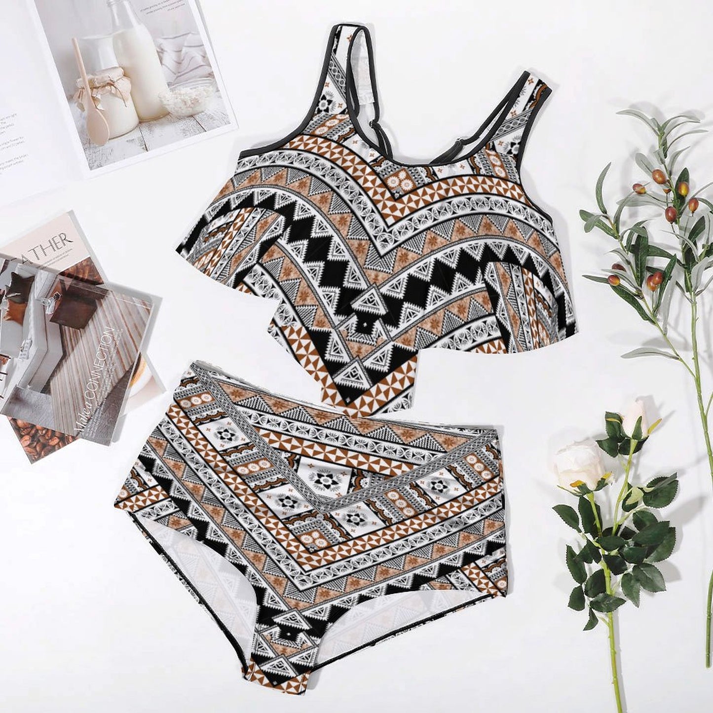 Fiji Masi Plus Size Women's Two piece Swimsuit with Tankini 2