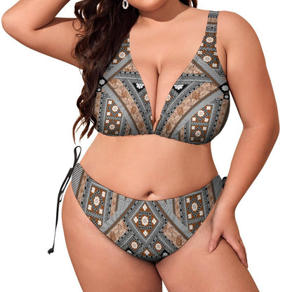 Fiji Masi Plus Size Women‘s Halter Bikini Set 4