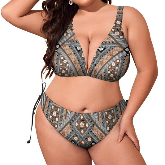 Fiji Masi Plus Size Women‘s Halter Bikini Set 4