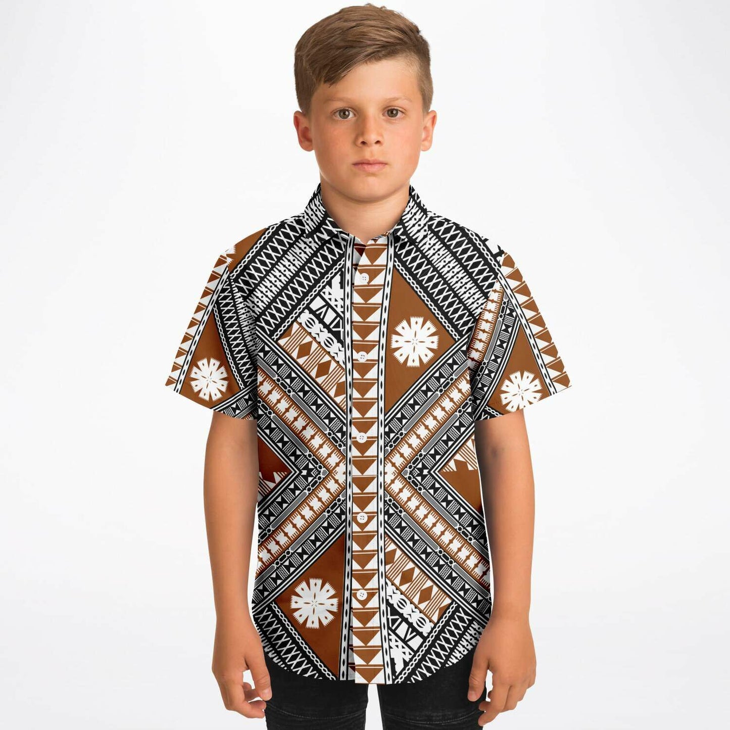 Fiji Masi Kids/Youth Short Sleeve Button Down Shirt 3