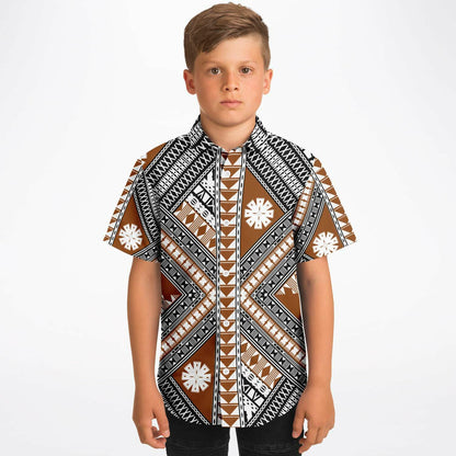Fiji Masi Kids/Youth Short Sleeve Button Down Shirt 3
