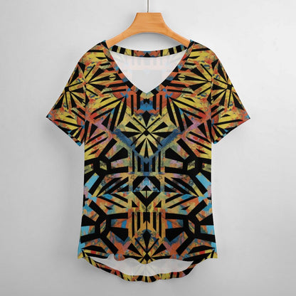 Fiji Masi  Ice Silk V Neck Short-Sleeve Shirt 2