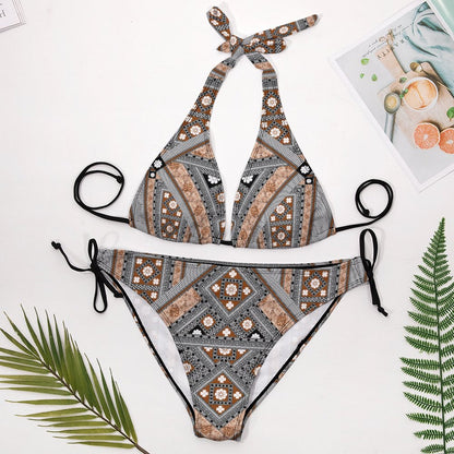 Fiji Masi Plus Size Women‘s Halter Bikini Set 4