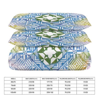 Fiji Masi 3-Piece Bedding Set-90"x90"/ 229x229cm (Dual-sided Printing) 20