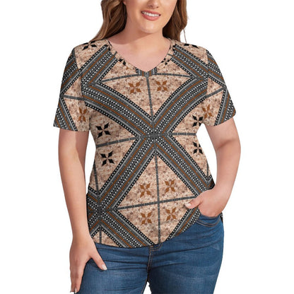 Fiji Masi  Ice Silk V Neck Short-Sleeve Shirt 4