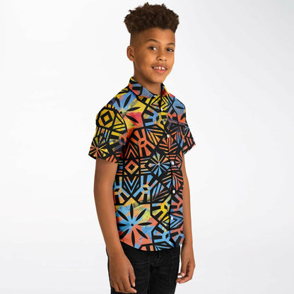 Fiji Masi Kids/Youth Short Sleeve Button Down Shirt -6